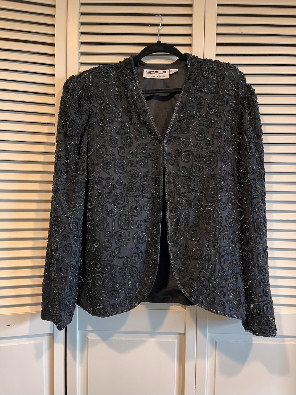 Elegant Evening Scala Black Beaded Jacket